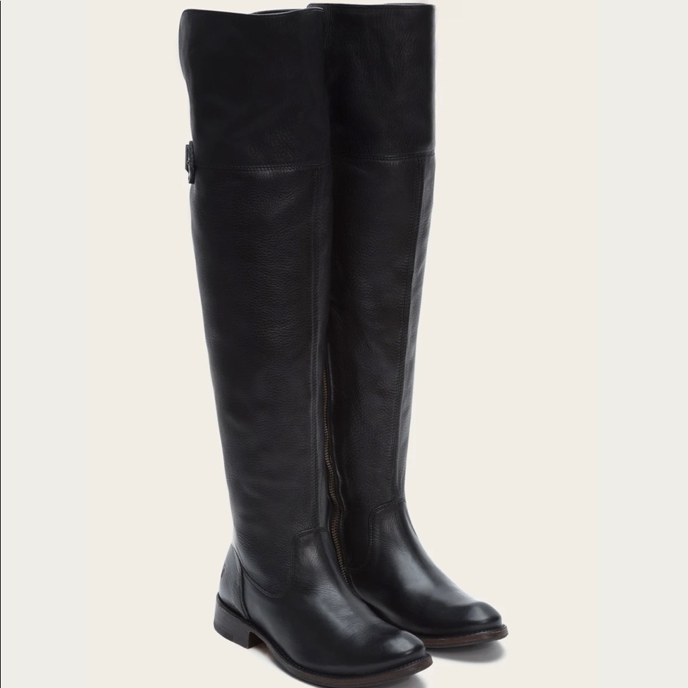 FRYE knee heigh black leather boots
